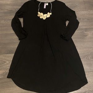 Francesca's 3/4 Sleeve Black Dress